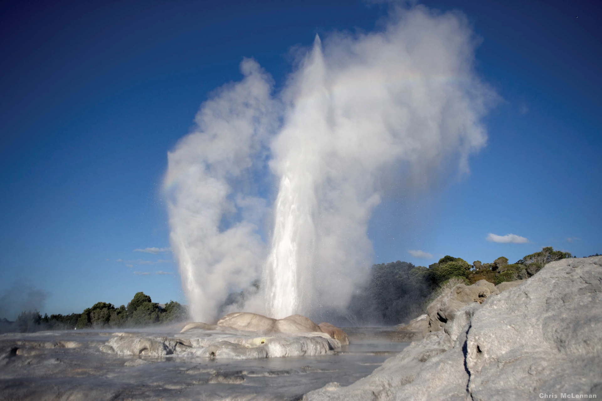 Pōhutu-geysir sijaitsee Rotoruan geotermisellä alueella