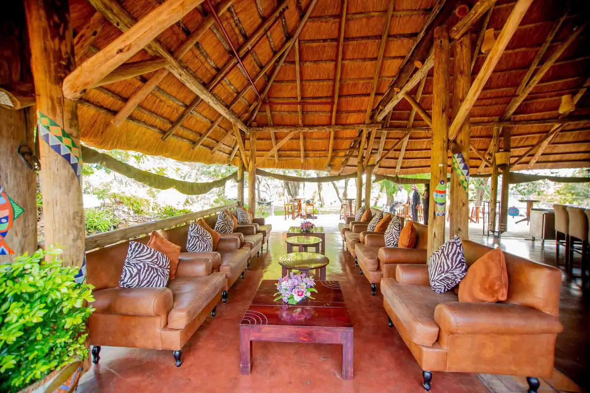 Lounge-alue A’Zambezi River Lodgessa Lounge-alue A’Zambezi River Lodgessa