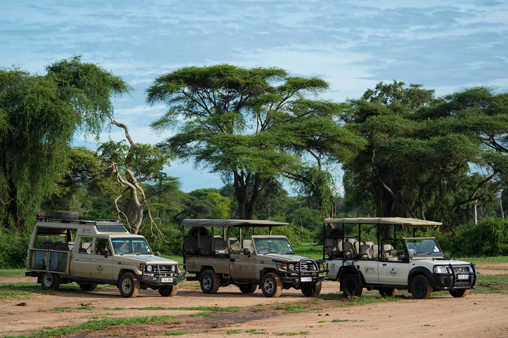 Safariautot valmiina