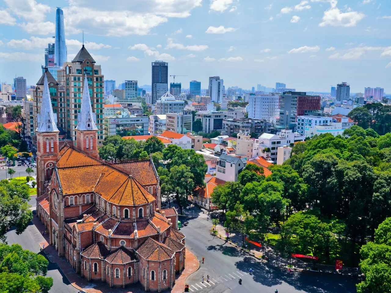 Notre-Damen katedraali Ho Chi Minhin kaupungissa Notre-Damen katedraali Ho Chi Minhin kaupungissa