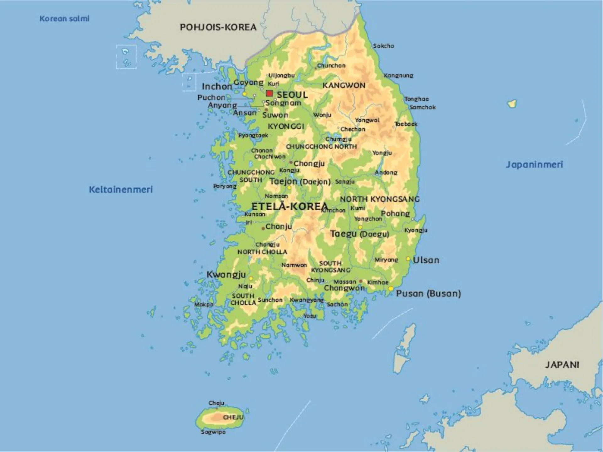 Kartta Etel Korea