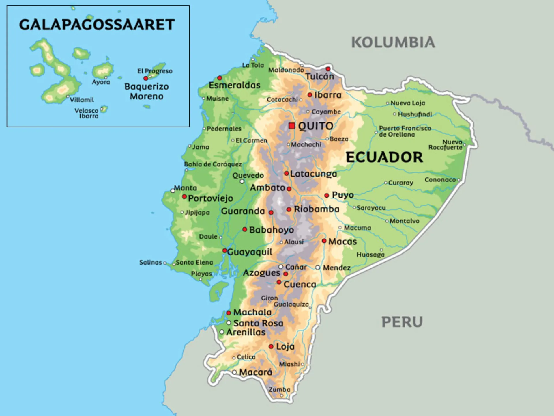 Ecuador Kartta Ecuador Kartta