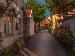 idyllinen katu Visbyssä idyllinen katu Visbyssä